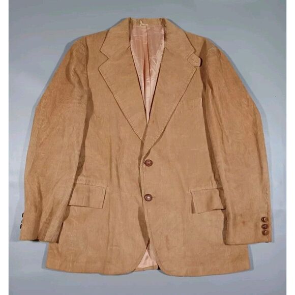Other - JC Penney Blazer Mens 44 R Brown Corduroy Jacket 2 Button Vintage